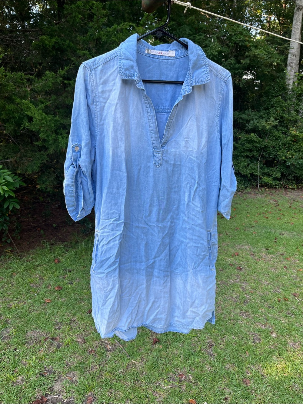 Chelsea & Violet Light Blue Chambray Tunic Dress